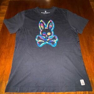 Psycho Bunny Graphic Logo T Shirt Black Pima Cotton Size 5